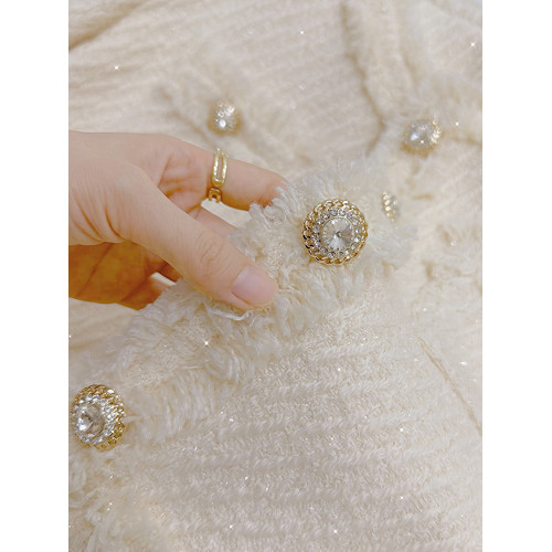 FFmiss◆名媛流蘇亮絲編織羊毛呢短外套女秋小香風粗花呢西裝開衫 FFmiss◆名媛流蘇亮絲編織羊毛呢短外套女秋小香風粗花呢西裝開衫