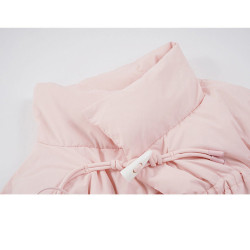 粉色牛角釦棉服女冬季新款ins原宿港風學生加厚短款麵包服外套潮