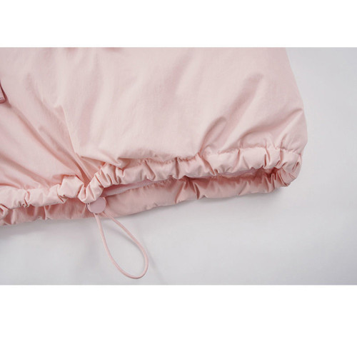 粉色牛角釦棉服女冬季新款ins原宿港風學生加厚短款麵包服外套潮 粉色牛角釦棉服女冬季新款ins原宿港風學生加厚短款麵包服外套潮