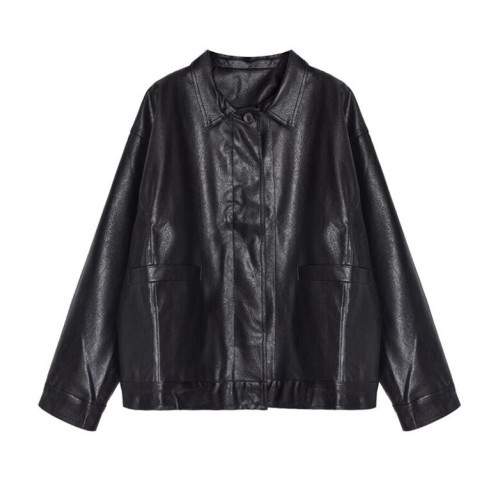 2025年春秋季歐洲站皮衣外套女帥氣短款機車韓版大款寬松潮酷夾克 2025年春秋季歐洲站皮衣外套女帥氣短款機車韓版大款寬松潮酷夾克