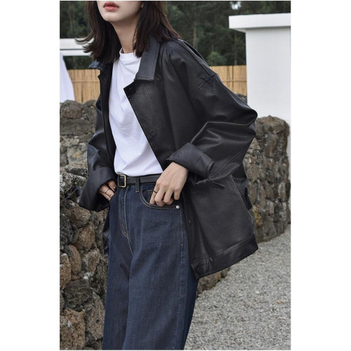 2025年春秋季歐洲站皮衣外套女帥氣短款機車韓版大款寬松潮酷夾克 2025年春秋季歐洲站皮衣外套女帥氣短款機車韓版大款寬松潮酷夾克