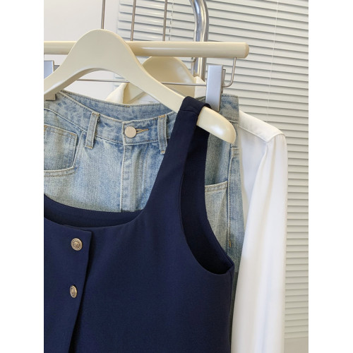 設計感曡穿外搭短款西裝馬甲女夏季新款高級感方領抹胸吊帶背心潮 設計感曡穿外搭短款西裝馬甲女夏季新款高級感方領抹胸吊帶背心潮