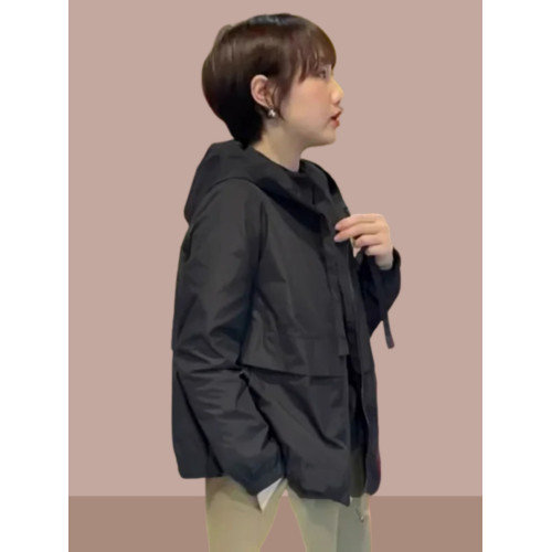 2025春秋季新款女士爆款連帽夾克衣小個子洋氣百搭顯瘦沖鋒衣外套 2025春秋季新款女士爆款連帽夾克衣小個子洋氣百搭顯瘦沖鋒衣外套