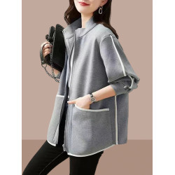 秋季寬松洋氣立領開衫衛衣外套女2025春秋新款高級感休閒爆款上衣