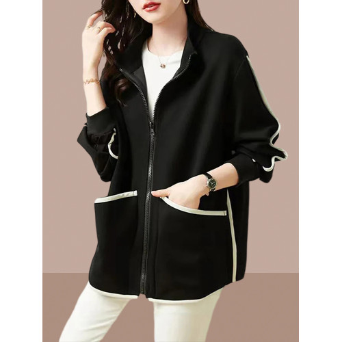 秋季寬松洋氣立領開衫衛衣外套女2025春秋新款高級感休閒爆款上衣 秋季寬松洋氣立領開衫衛衣外套女2025春秋新款高級感休閒爆款上衣