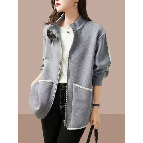 秋季寬松洋氣立領開衫衛衣外套女2025春秋新款高級感休閒爆款上衣 秋季寬松洋氣立領開衫衛衣外套女2025春秋新款高級感休閒爆款上衣