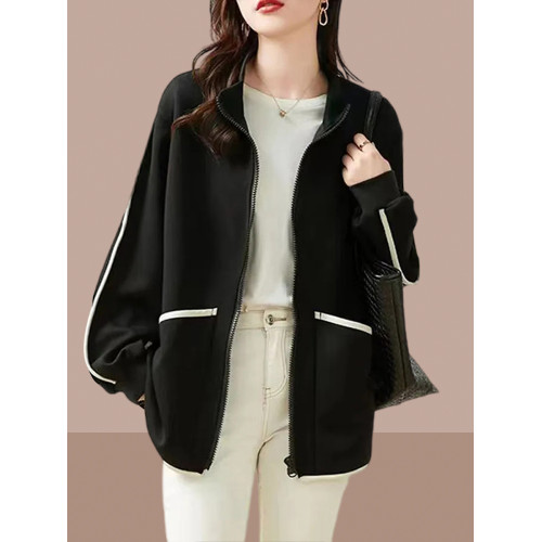 秋季寬松洋氣立領開衫衛衣外套女2025春秋新款高級感休閒爆款上衣 秋季寬松洋氣立領開衫衛衣外套女2025春秋新款高級感休閒爆款上衣