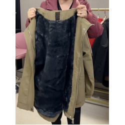 中老年媽媽裝連帽加絨棉服外套2025冬季新款加厚保暖大兜拉鍊棉衣