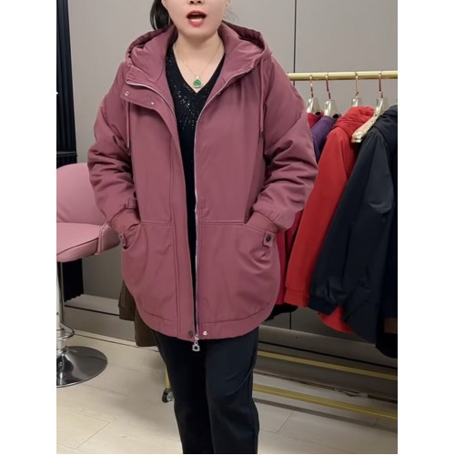 中老年媽媽裝連帽加絨棉服外套2025冬季新款加厚保暖大兜拉鍊棉衣