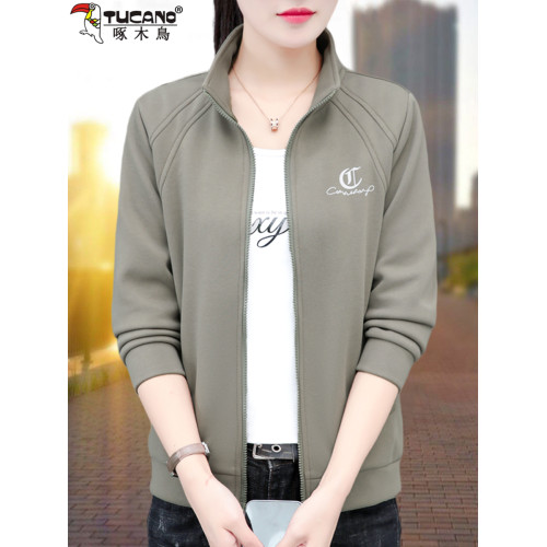 啄木鳥短款外套女2025春秋新款中年媽媽時尚休閒薄款立領夾克上衣 啄木鳥短款外套女2025春秋新款中年媽媽時尚休閒薄款立領夾克上衣