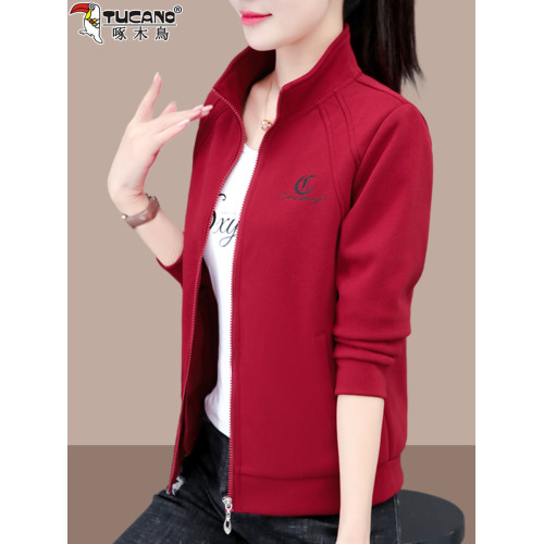 啄木鳥短款外套女2025春秋新款中年媽媽時尚休閒薄款立領夾克上衣 啄木鳥短款外套女2025春秋新款中年媽媽時尚休閒薄款立領夾克上衣