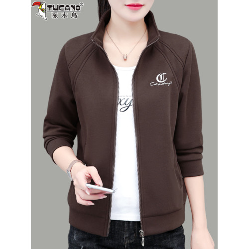 啄木鳥短款外套女2025春秋新款中年媽媽時尚休閒薄款立領夾克上衣 啄木鳥短款外套女2025春秋新款中年媽媽時尚休閒薄款立領夾克上衣