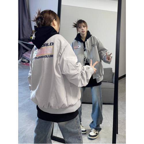 美式國潮旗幟刺綉飛行秋冬款夾棉夾克男女寬松棒球服棉衣加厚外套 美式國潮旗幟刺綉飛行秋冬款夾棉夾克男女寬松棒球服棉衣加厚外套