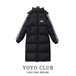 品牌折釦大碼冬季連帽中長款羽絨棉襖女過膝加厚棉服外套女麵包服