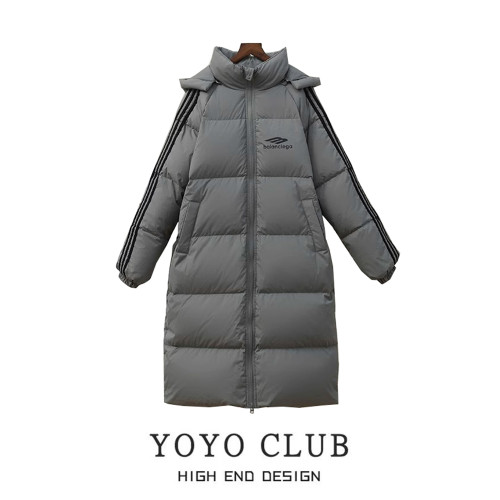 品牌折釦大碼冬季連帽中長款羽絨棉襖女過膝加厚棉服外套女麵包服