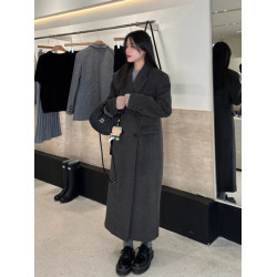 2025年新款深冬灰色呢子大衣女入冬季毛呢外套獨特超好看加厚長款