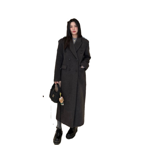 2025年新款深冬灰色呢子大衣女入冬季毛呢外套獨特超好看加厚長款 2025年新款深冬灰色呢子大衣女入冬季毛呢外套獨特超好看加厚長款