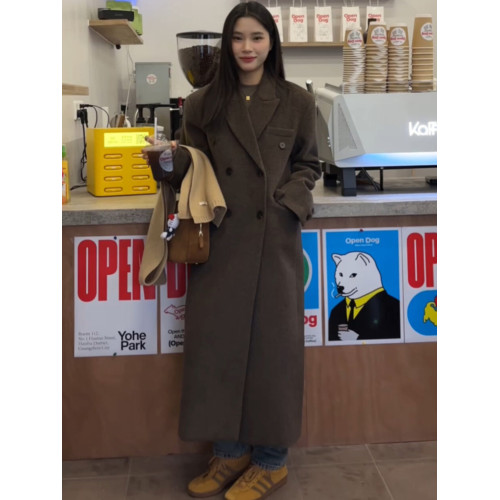 2025年新款深冬灰色呢子大衣女入冬季毛呢外套獨特超好看加厚長款 2025年新款深冬灰色呢子大衣女入冬季毛呢外套獨特超好看加厚長款