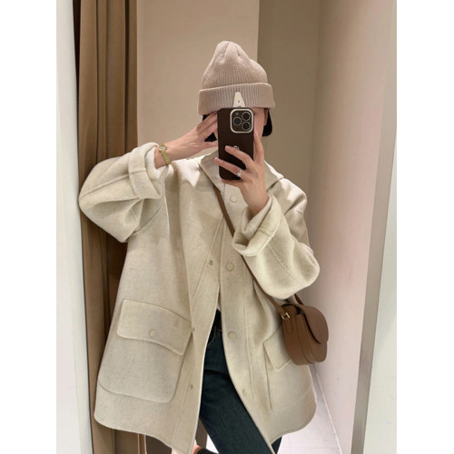 韓系雙面呢子大衣女2025秋冬新品短款連帽毛呢外套寬松休閒小個子 韓系雙面呢子大衣女2025秋冬新品短款連帽毛呢外套寬松休閒小個子