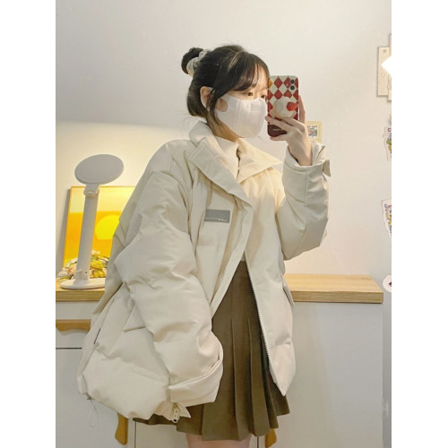 棉衣棉服女2025年新款奶系羽絨棉小衆設計感溫柔風加厚麵包服外套 棉衣棉服女2025年新款奶系羽絨棉小衆設計感溫柔風加厚麵包服外套