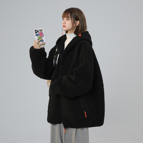 啄木鳥連帽棉衣女生2025冬季新款羊羔毛保暖外套寬松加絨加厚棉服 啄木鳥連帽棉衣女生2025冬季新款羊羔毛保暖外套寬松加絨加厚棉服