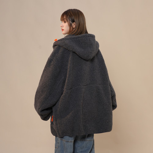 啄木鳥連帽棉衣女生2025冬季新款羊羔毛保暖外套寬松加絨加厚棉服 啄木鳥連帽棉衣女生2025冬季新款羊羔毛保暖外套寬松加絨加厚棉服