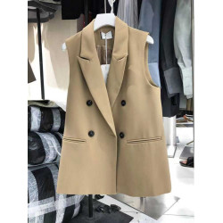 今年流行的西服黑色馬甲女外套休閒氣質無袖坎肩馬夾西裝外穿上衣