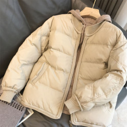 一線專櫃剪標歐貨撤櫃尾貨剪標針織邊休閒拼接加厚保暖棉服外套女