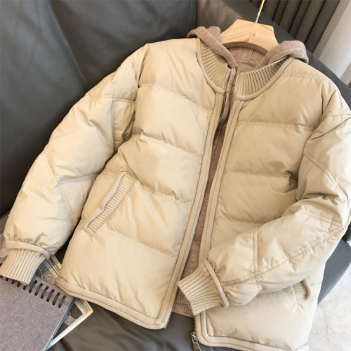 一線專櫃剪標歐貨撤櫃尾貨剪標針織邊休閒拼接加厚保暖棉服外套女 一線專櫃剪標歐貨撤櫃尾貨剪標針織邊休閒拼接加厚保暖棉服外套女