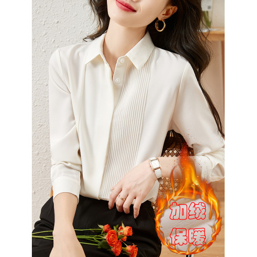 白襯衫女職業裝春秋法式上班工作通勤正裝上衣長袖雪紡白色襯衣女