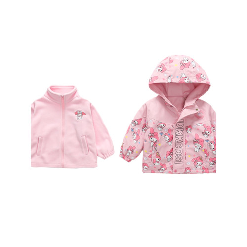 女寶寶夾棉加厚三合一沖鋒衣小女孩秋冬季洋氣卡通庫洛米連帽外套 女寶寶夾棉加厚三合一沖鋒衣小女孩秋冬季洋氣卡通庫洛米連帽外套