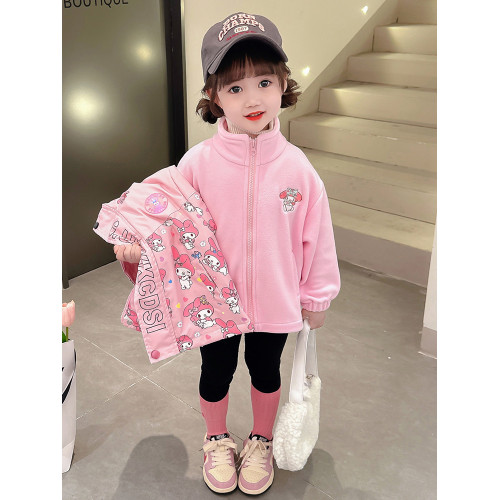 女寶寶夾棉加厚三合一沖鋒衣小女孩秋冬季洋氣卡通庫洛米連帽外套 女寶寶夾棉加厚三合一沖鋒衣小女孩秋冬季洋氣卡通庫洛米連帽外套
