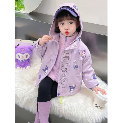 女寶寶夾棉加厚三合一沖鋒衣小女孩秋冬季洋氣卡通庫洛米連帽外套 女寶寶夾棉加厚三合一沖鋒衣小女孩秋冬季洋氣卡通庫洛米連帽外套