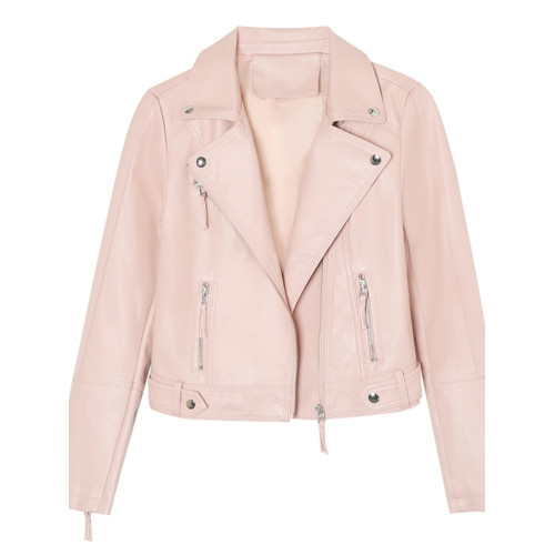 粉色外套輕熟小皮衣2025年新款女短款春秋正肩機車服爆款PU皮夾克 粉色外套輕熟小皮衣2025年新款女短款春秋正肩機車服爆款PU皮夾克