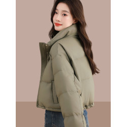 時尚羽絨服女短款2025新款冬季今年流行小個子爆款麵包服夾棉外套