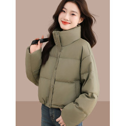 2025冬裝新款女士棉衣棉服短款小個子夾棉麵包服爆款加厚棉襖外套