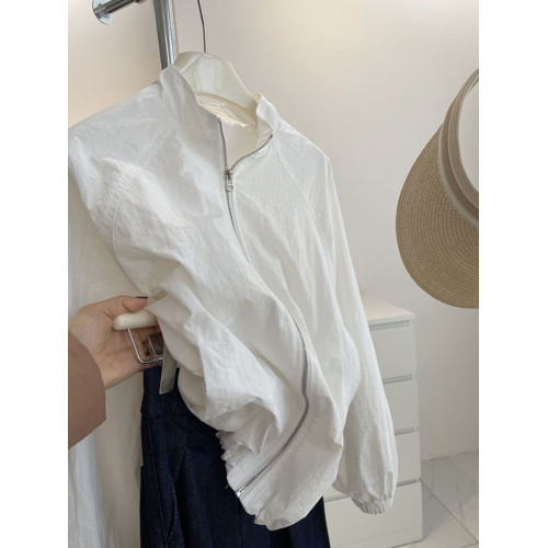 韓系立領小個子短外套女春百搭顯瘦休閒輕薄沖鋒衣拉鍊夾克防曬衣 韓系立領小個子短外套女春百搭顯瘦休閒輕薄沖鋒衣拉鍊夾克防曬衣