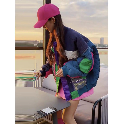 羊羔毛派克服女2025秋冬拼接加厚加棉立領寬松歐韓棒球服棉衣外套 羊羔毛派克服女2025秋冬拼接加厚加棉立領寬松歐韓棒球服棉衣外套