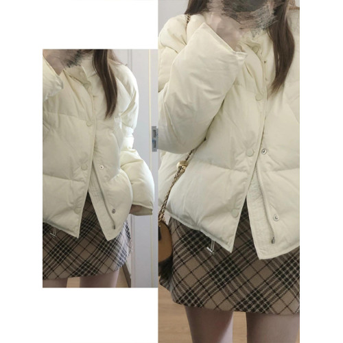 白色立領短款羽絨棉服女冬季款新款加厚保暖麵包服韓版小個子棉衣 白色立領短款羽絨棉服女冬季款新款加厚保暖麵包服韓版小個子棉衣