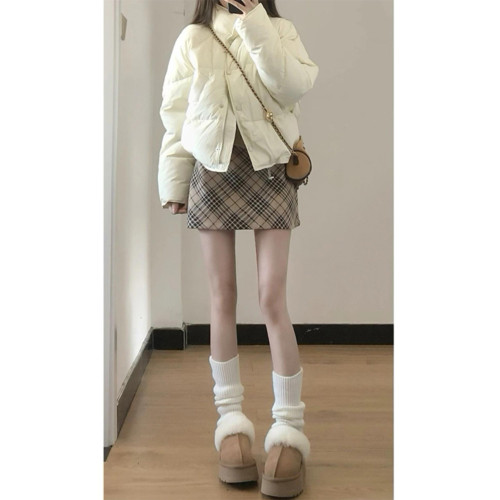 白色立領短款羽絨棉服女冬季款新款加厚保暖麵包服韓版小個子棉衣 白色立領短款羽絨棉服女冬季款新款加厚保暖麵包服韓版小個子棉衣