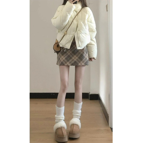 白色立領短款羽絨棉服女冬季款新款加厚保暖麵包服韓版小個子棉衣 白色立領短款羽絨棉服女冬季款新款加厚保暖麵包服韓版小個子棉衣