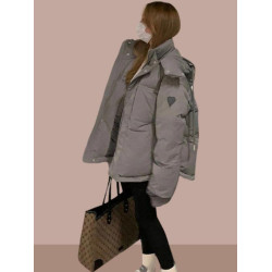 女士羽絨服冬季2025新款加絨加厚寬松休閒外套短款時尚保暖派克服