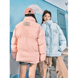 迷霧世界字母印花男女情侶麵包服棉服厚外套2025冬新款加厚棉服