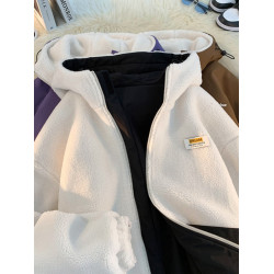 品牌旗下minette冬季棉衣女加厚羊羔毛棉服兩面穿棉襖子外套潮牌