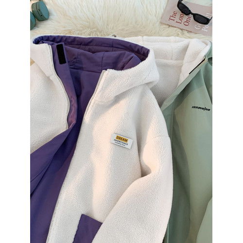 品牌旗下minette冬季棉衣女加厚羊羔毛棉服兩面穿棉襖子外套潮牌 品牌旗下minette冬季棉衣女加厚羊羔毛棉服兩面穿棉襖子外套潮牌