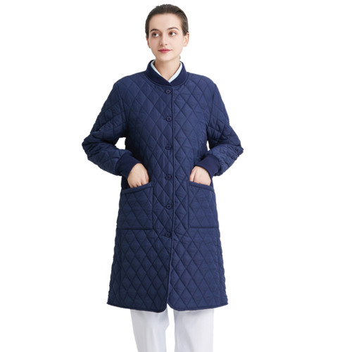 鉑雅護士棉衣長款長袖收口外套值班棉衣保暖禦寒純色工作服209301 鉑雅護士棉衣長款長袖收口外套值班棉衣保暖禦寒純色工作服209301