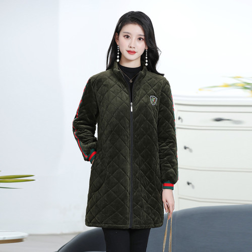 加絨加厚罩衣大人女士冬季保暖拉鍊水晶絨圍裙中長款成人絨面外套