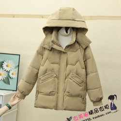 2025秋冬新款連帽羽絨棉衣女短款大碼麵包服寬松加厚棉襖棉服外套