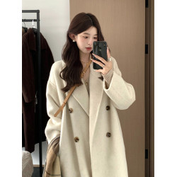 高個子加厚毛呢大衣女加長版到腳踝2025秋冬季超長款大碼呢子外套