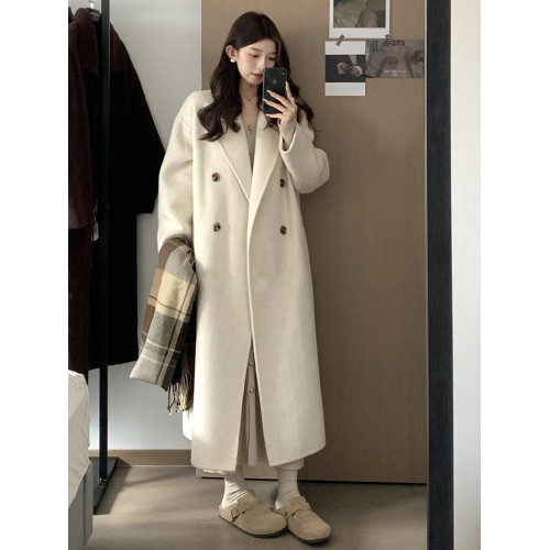 高個子加厚毛呢大衣女加長版到腳踝2025秋冬季超長款大碼呢子外套